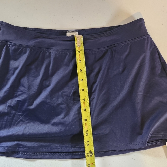 Lands End Navy Blue Swim Brief Skirt Bottoms Womens Size 12 Petite Large New NWT - Picture 6 of 8